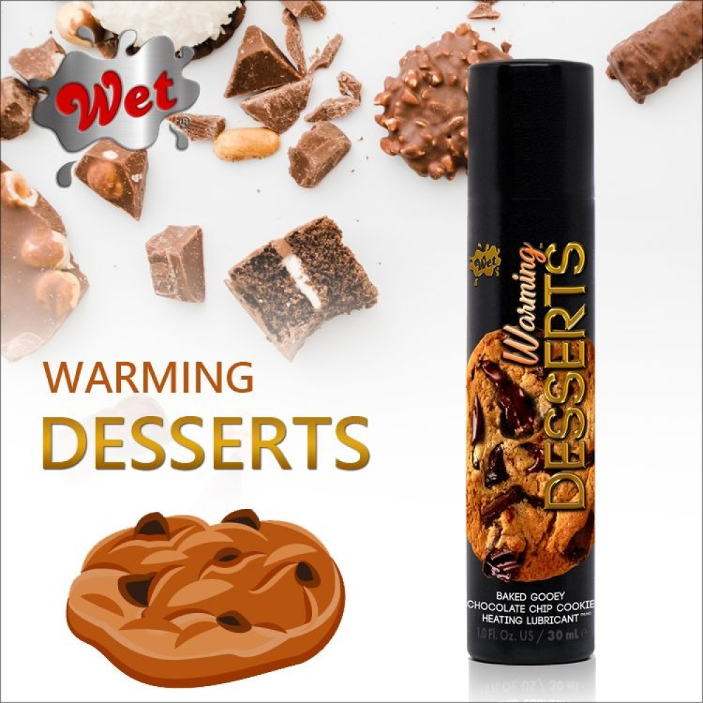Съедобный лубрикант 4 в 1 WET Warming Desserts со вкусом печенья с шоколадной крошкой, 30 мл