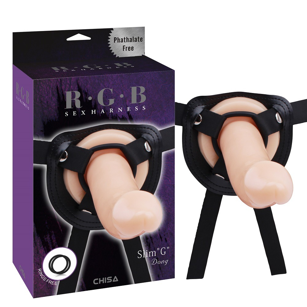 Страпон-насадка для стимуляции точки G Chisa R.G.B Sex Harntss Slim G на ремнях