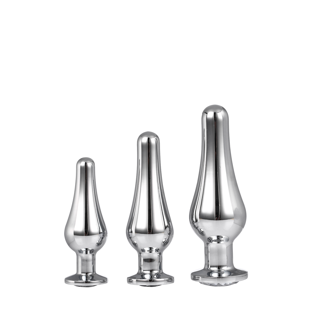 Набор анальных пробок конической формы Dream Toys GLEAMING LOVE PLEASURE SET SILVER