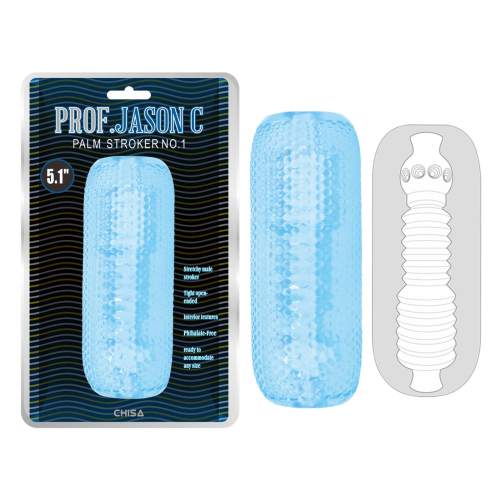 Мастурбатор Chisa Prof.Jason C Palm Stroker No.1 с рельефной структурой, синий