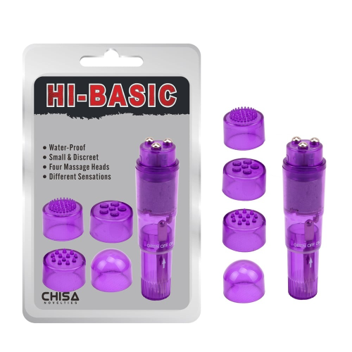 Вибратор клиторальный с насадками Chisa Hi-Basic, фиолетовый