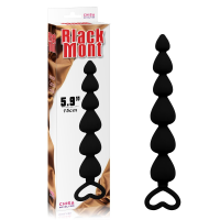 Анальная елочка сердечки Chisa Black Mont Elite Lover's Beads 17см /2,5см