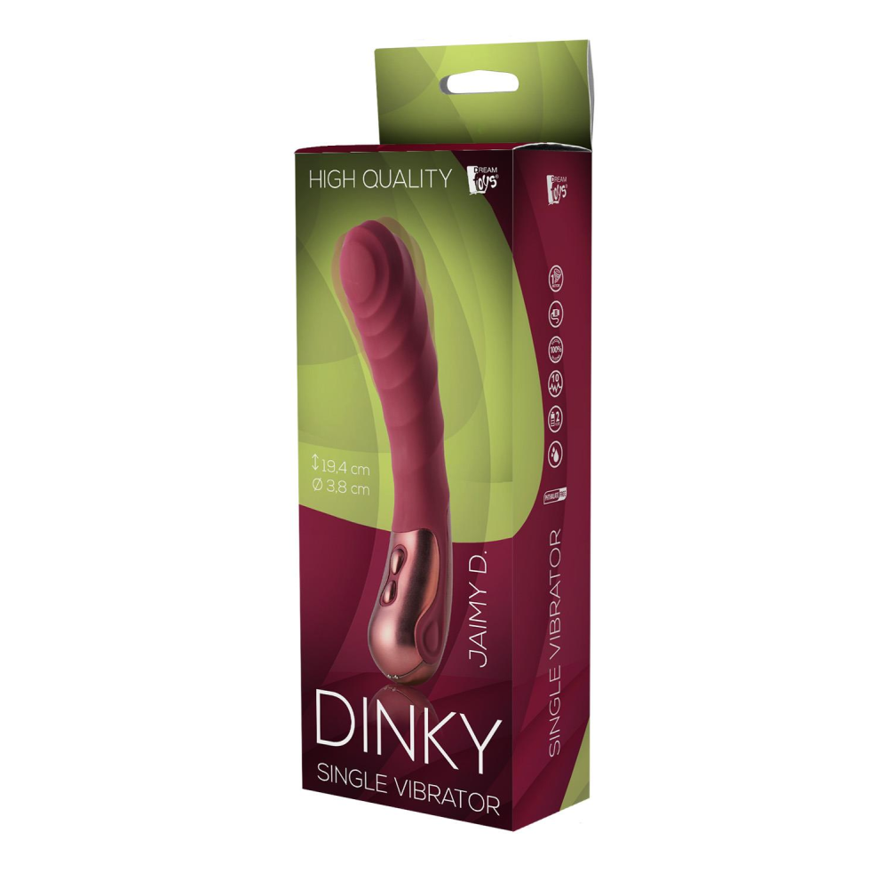 Вибратор для точки G рельефный, Dream Toys Dinky Single Vibrator Jaimy D, бордовый