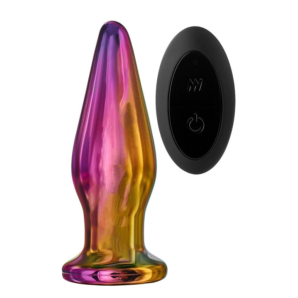 Анальная пробка с вибрацией конусная стеклянная Dream Toys GLAMOUR GLASS