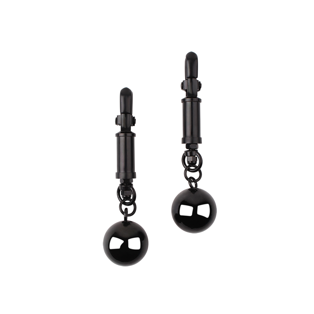 Зажимы для сосков Chisa Sins Inquisition Playful Weighted Nipple Clamps с грузиками, черные