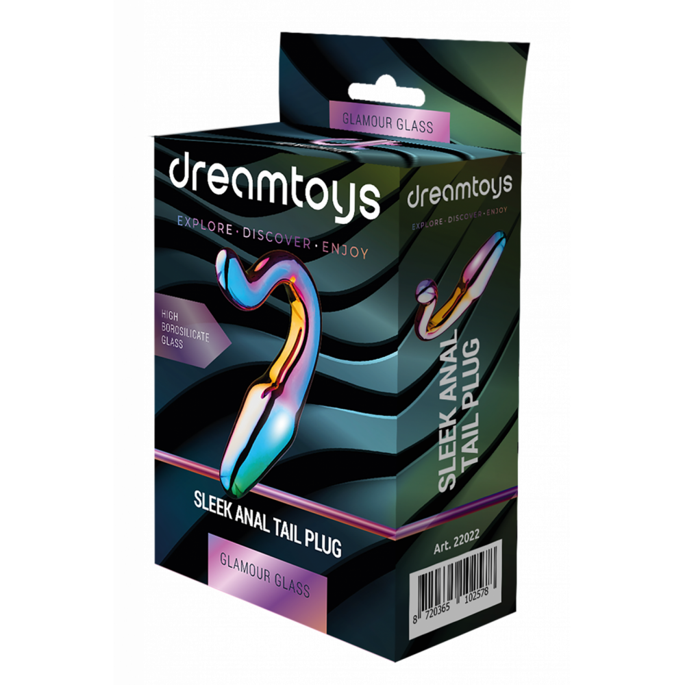 Анальный плаг из боросиликтного стекла GLAMOUR GLASS SLEEK ANAL TAIL PLUG