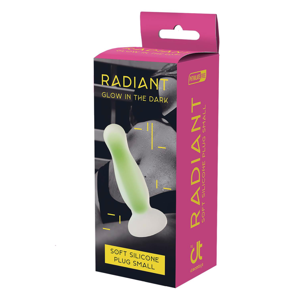 Светящаяся анальная пробка Dream Toys RADIANT SOFT SILICONE GLOW IN THE DARK PLUG SMALL GREEN