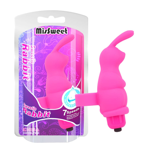 Вибратор для клитора на палец Chisa Mis Sweet Sweetie Rabbit в форме кролика, розовый