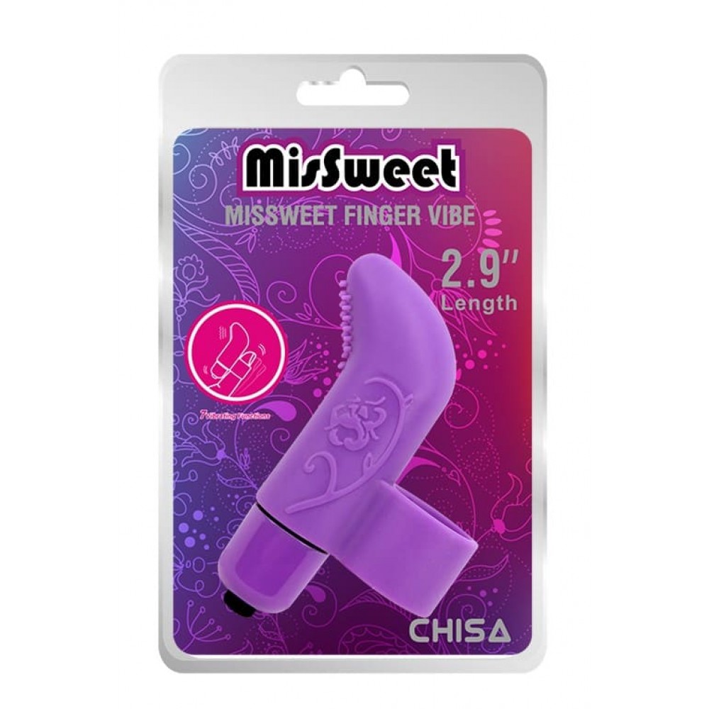 Вибратор для клитора на палец Chisa Mis Sweet Finger Vibe с рельефом, фиолетовый