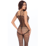 Комбинезон в крупную сетку Rene Rofe Neo Geo Crotchless Bodystocking черный, One Size