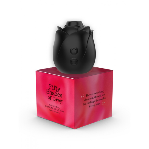 Клиторальный стимулятор в форме розы Fifty Shades of Grey Rose Clitoral Suction черного цвета