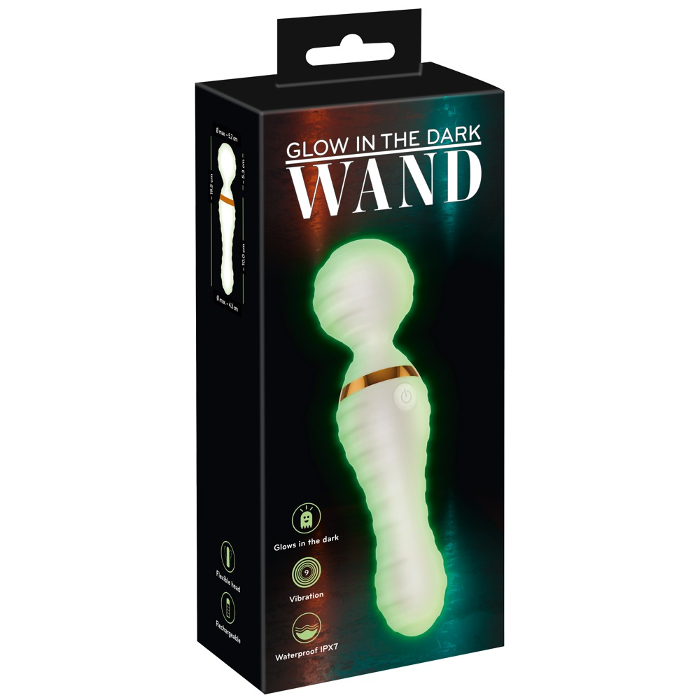 Вибратор микрофон рельефный You2Toys GITD Wand Vibrator, светится в темноте