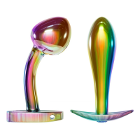 Набор металлических радужных анальных пробок Anos Metal Butt Plug Set, 2 шт.