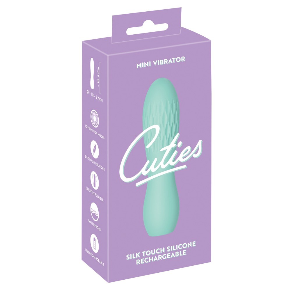 Вибратор с рельефом Cuties 3, мятный