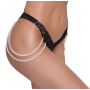 Стринги Cottelli Collection с жемчужными цепочками по бокам, черные, S/M