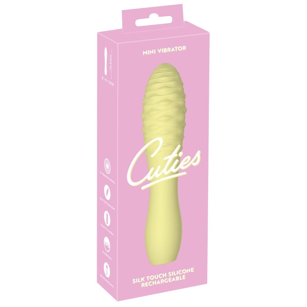 Мини-вибратор с рельефом You2Toys Cuties 3, желтый