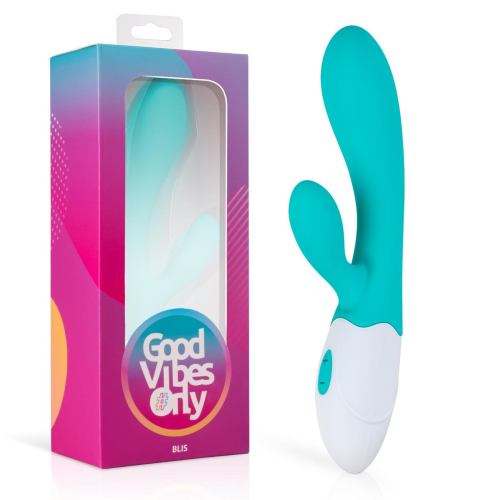 Вибратор-кролик Blis Good Vibes Only, силиконовый, голубой, 20 см х 3.2 см