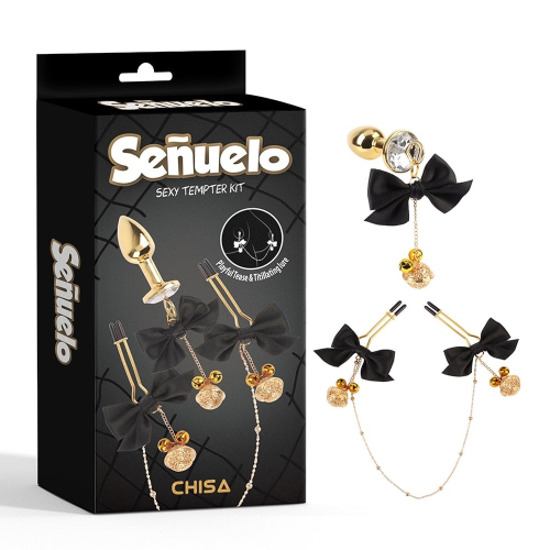 Набор CHISA Senuelo Sexy Tempter Kit анальная пробка и зажимы на соски