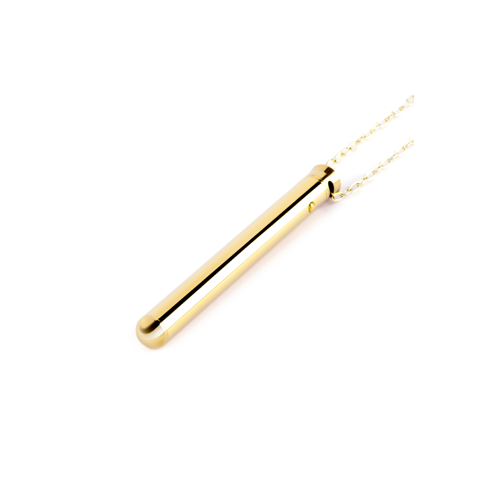 Вибропуля на цепочке Le Wand NECKLACE VIBE, металлическая, золотая