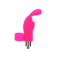 Вибратор на палец с кроликом TOY JOY розовый, 10 х 2.6 см