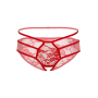 Кружевные трусики с открытой интимной зоной Jade Daring Intimates, красные, S/M
