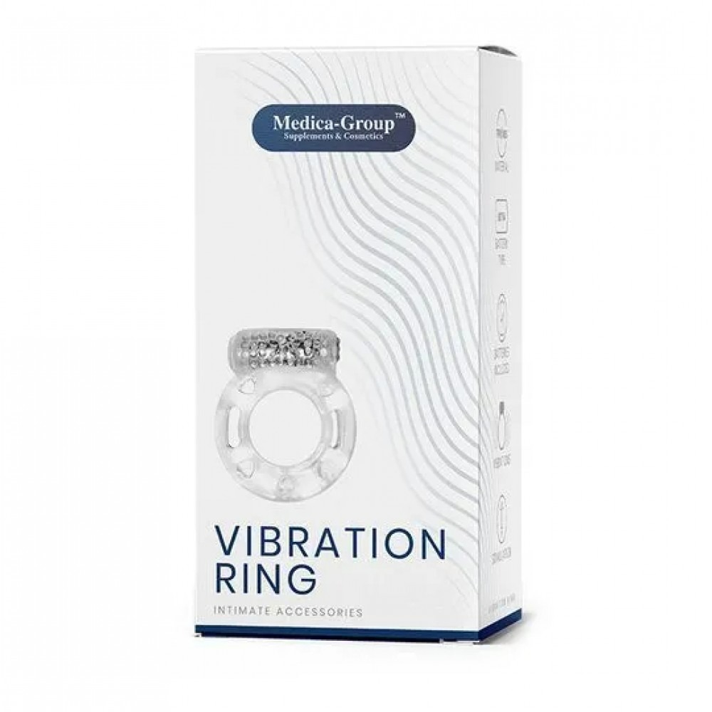 Эрекционное кольцо Medica-Group Vibration Ring с вибрацией, прозрачный