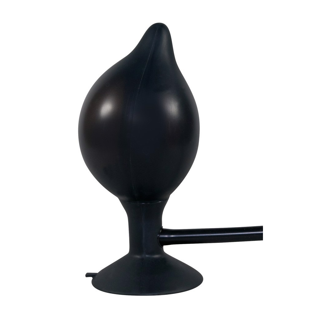 Анальная пробка на присоске с накачкой You2Toys True Black черная, 15 см х 4-10 см