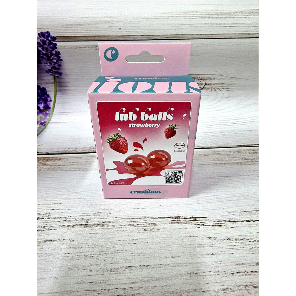 Бразильские шарики Crushious LUB BALLS со вкусом клубники 2 шт. по 3 гр.