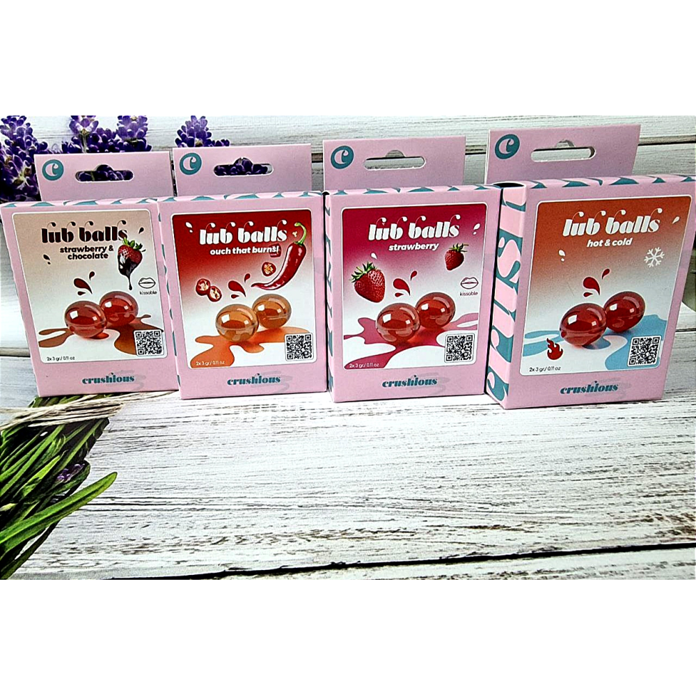 Бразильские шарики Crushious LUB BALLS со вкусом клубники 2 шт. по 3 гр.
