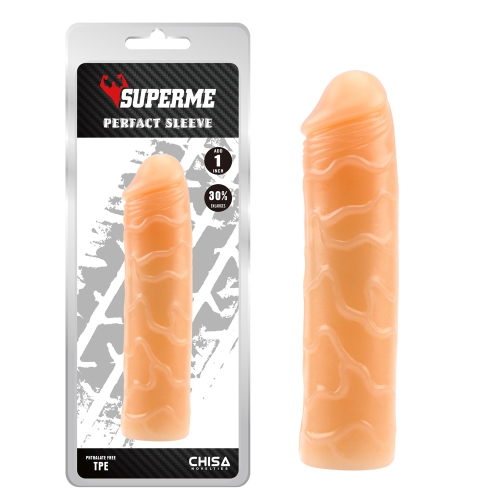 Насадка удлиняющая Chisa Superme Perfact Sleeve реалистичная, бежевая