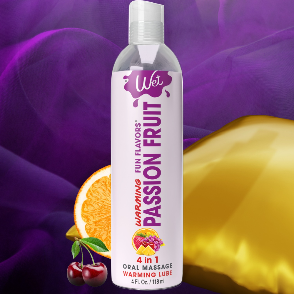 Лубрикант cъедобный со вкусом маракуйи Wet Passion Fruit с согревающим эффектом, 118 мл