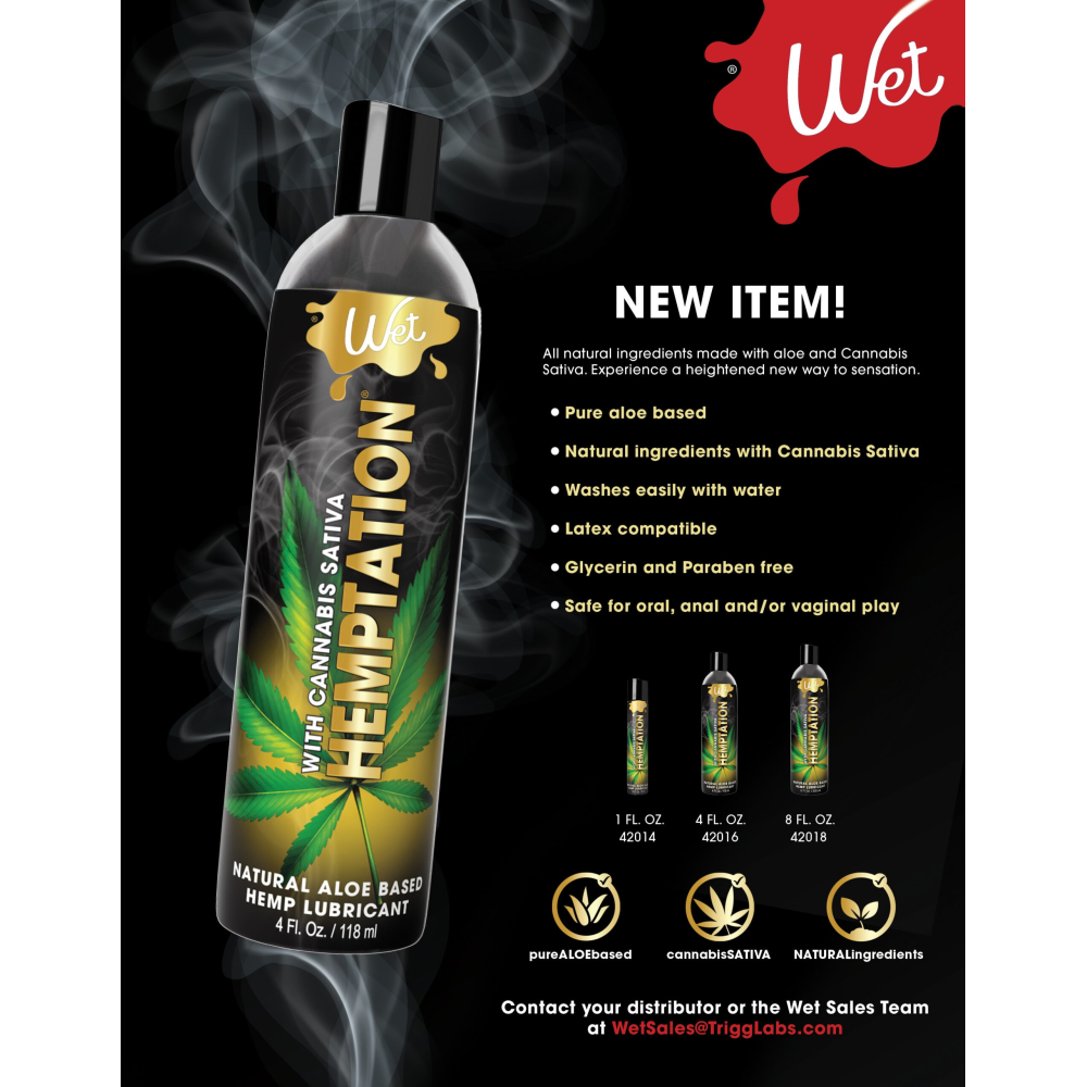 Лубрикант с экстрактом каннабиса Wet Hemptation Natural Hemp, 236 мл
