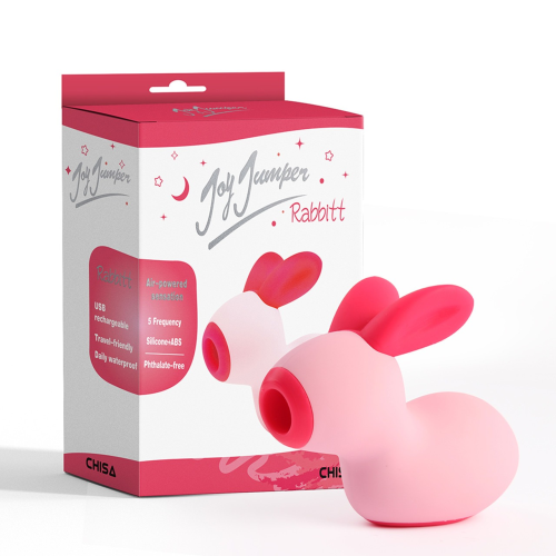 Вакуумный стимулятор клитора Chisa Joy Jumper Rabbit в виде кролика, розовый