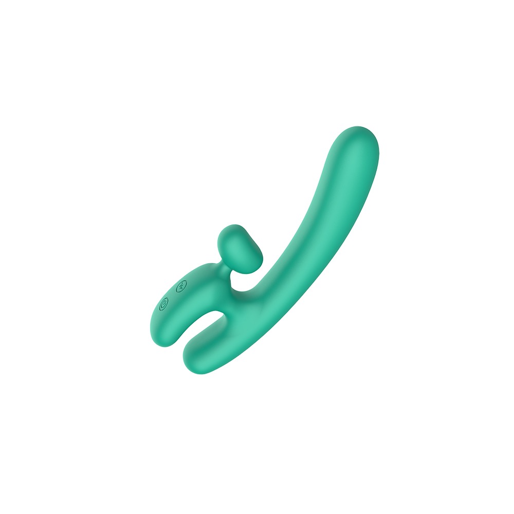 Вибратор в форме буквы "Н" со стимуляцией клитора Chisa Lust Ripple Hreindyri, зеленый