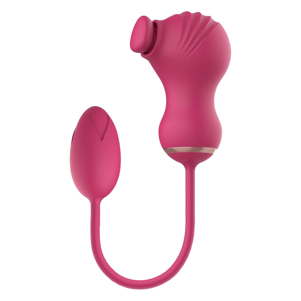 Гибкий двойной стимулятор и вибрационное яйцо Dream Toys Essentials, розовый