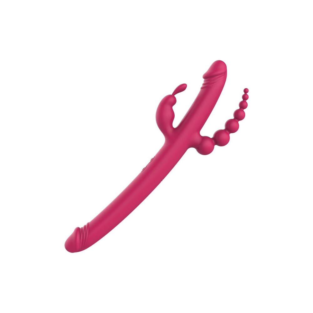 Вибратор с 4 стимулирующими концами Dreamtoys Anywhere Pleasure Vibe Essentials, розовый