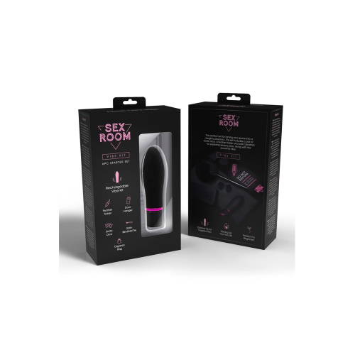 Набор девайсов для секс игр Dream Toys Sex Room Vibe Kit, 6 предметов, черный/розовый