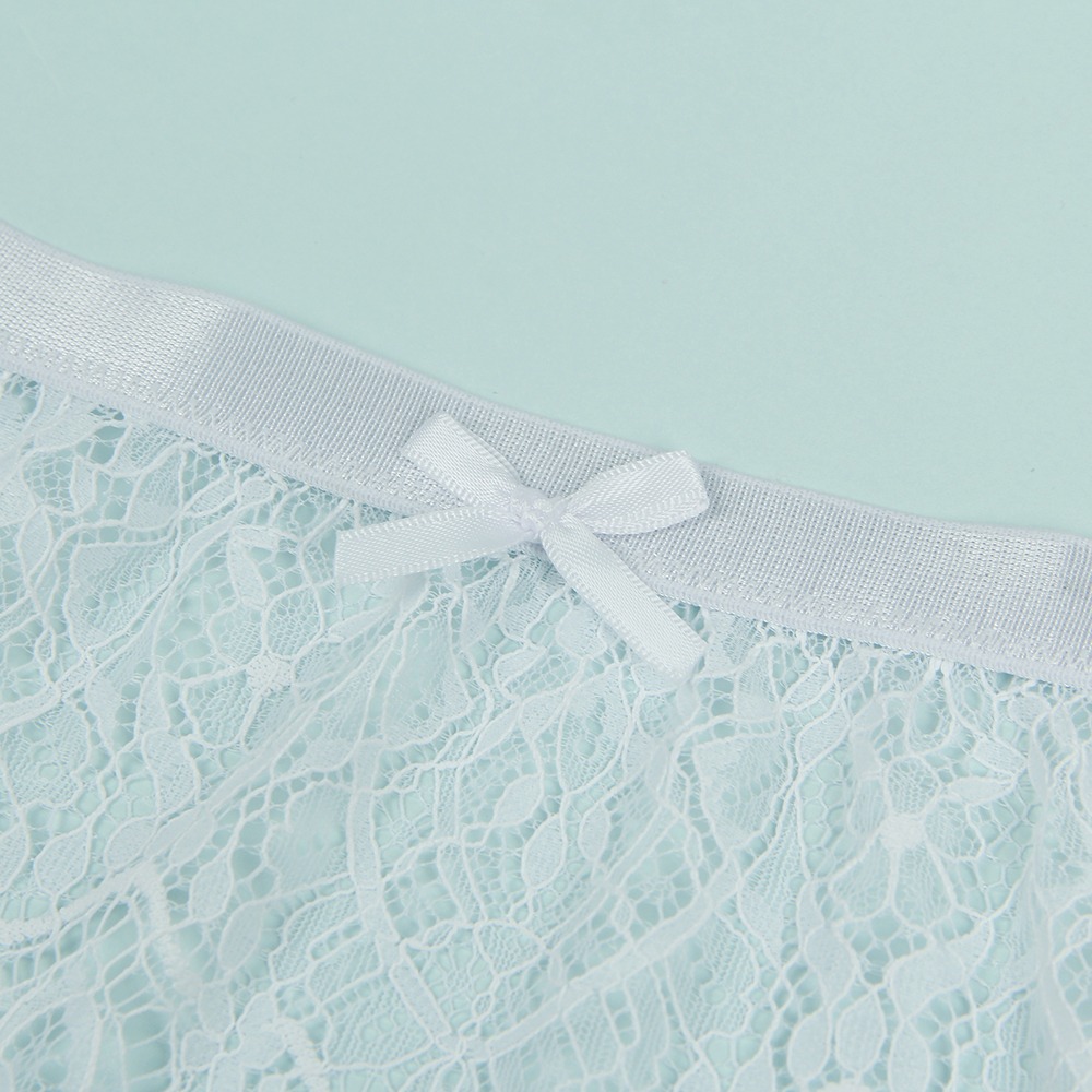 Комплект кружевной Star Night, пояс для чулок+трусики стринги, белый