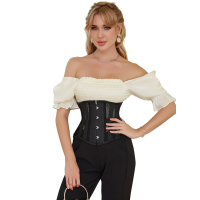 Корсет из сетки Star Night Steel Bones Grid Corsets с крючками и шнуровкой, черный, M (без коробки)