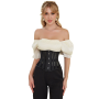 Корсет из сетки Star Night Steel Bones Grid Corsets с крючками и шнуровкой, черный, M (без коробки)