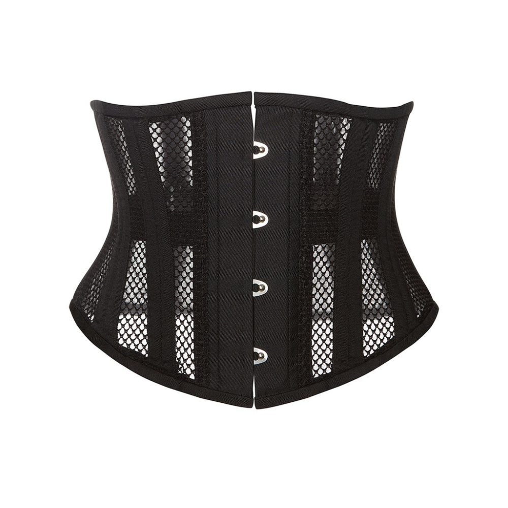 Корсет из сетки Star Night Steel Bones Grid Corsets с крючками и шнуровкой, черный, M (без коробки)
