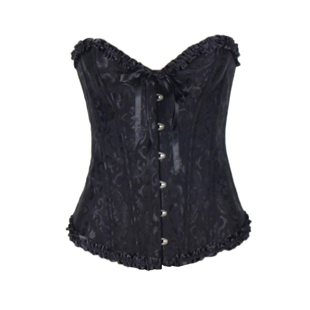 Корсет с цветочным принтом Star Night Corset Top с крючками и шнуровкой, черный, M (без коробки)