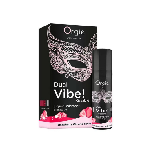 Жидкий вибратор Orgie DUAL VIBE! коктейль Джин-тоник клубника, 15 мл