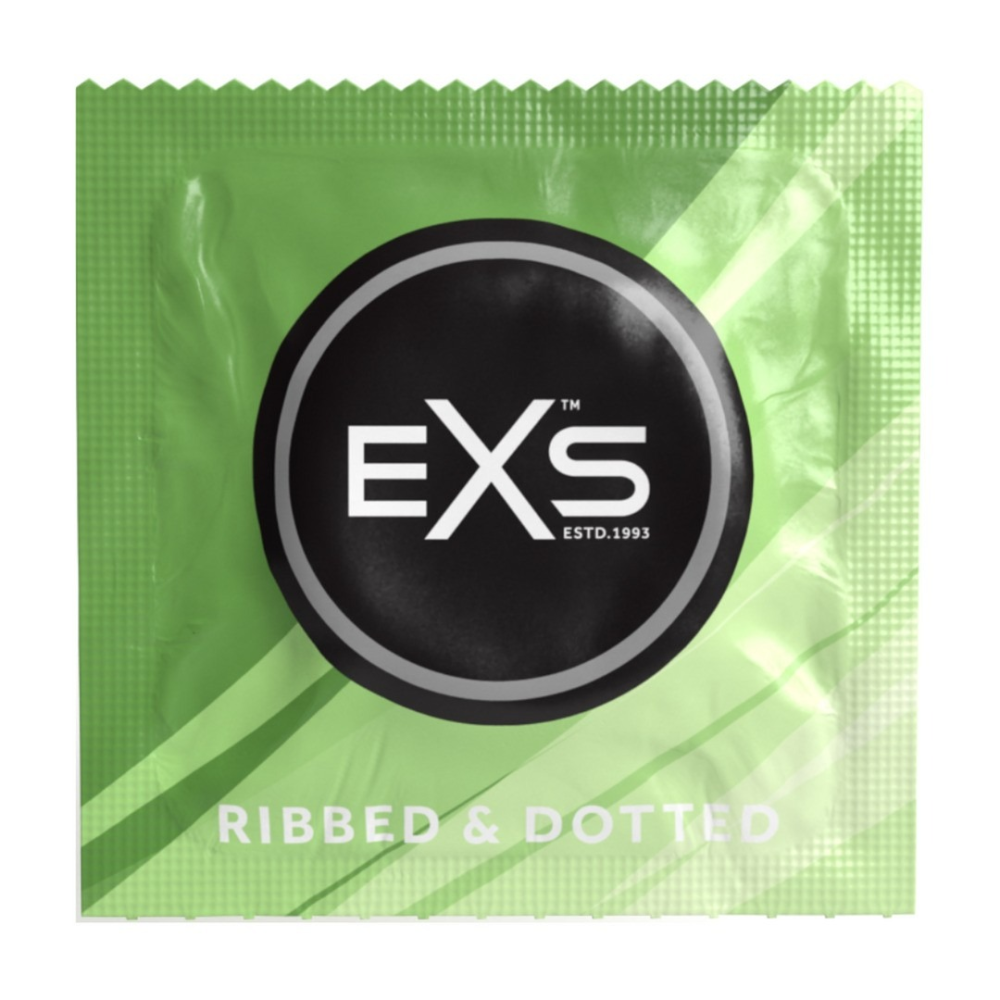 Стимулирующие презервативы EXS Ribbed & Dotted «Ребристые и точечные» (цена за пачку, 3 шт.)