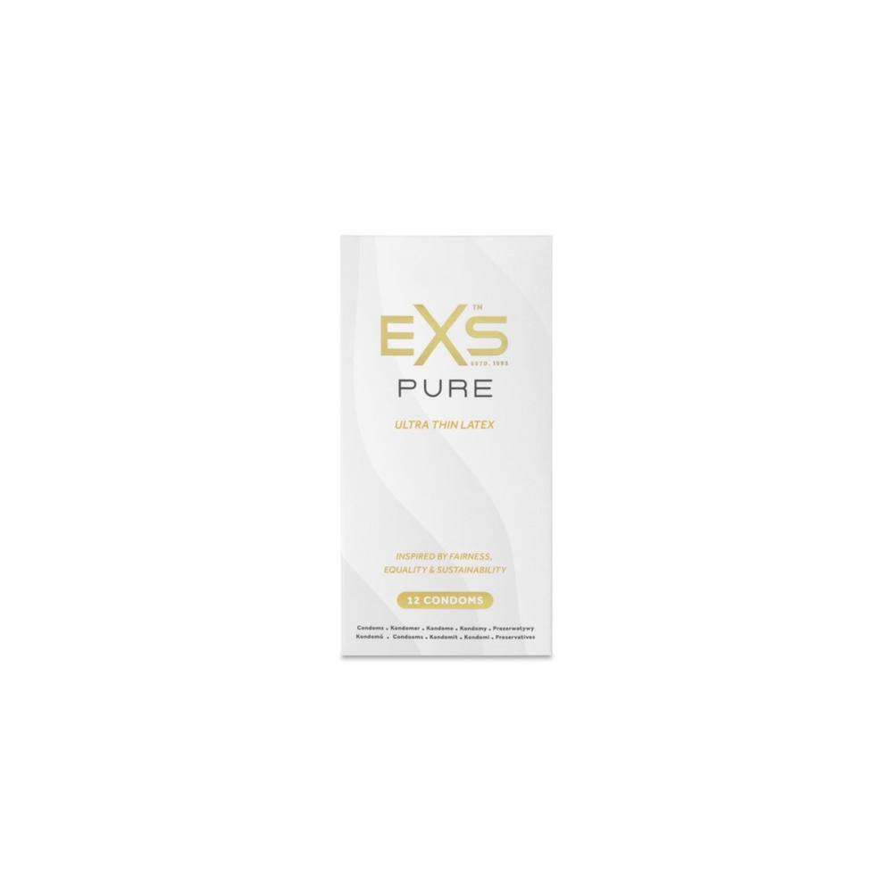 Презервативы тонкие EXS PURE веганские, латексные (цена за пачку, 12 шт.)