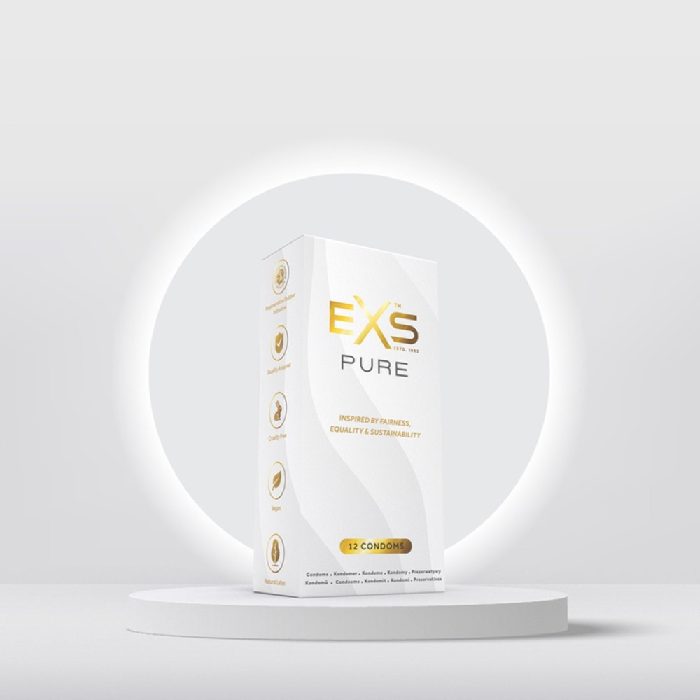 Презервативы тонкие EXS PURE веганские, латексные (цена за пачку, 12 шт.)