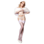 Чулки Ballerina's Secret Stockings с кружевным верхом на силиконовой ленте, белые, S/M
