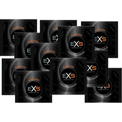 Набор черных латексных презервативов Exs BLACK (цена за 10 шт.)