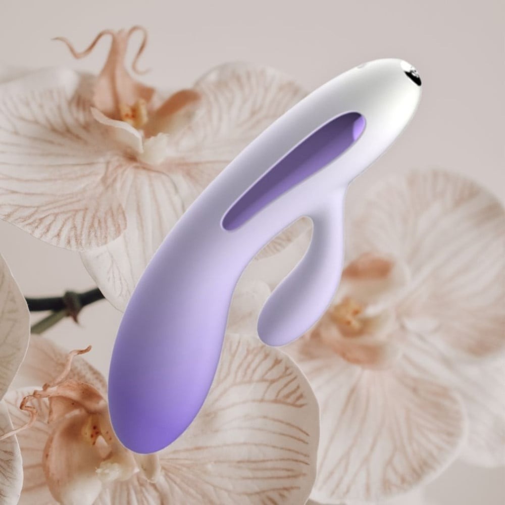 Мини вибратор кролик с цветным светодиодом Every Night Toys, 7 режимов вибрации, сиреневый градиент