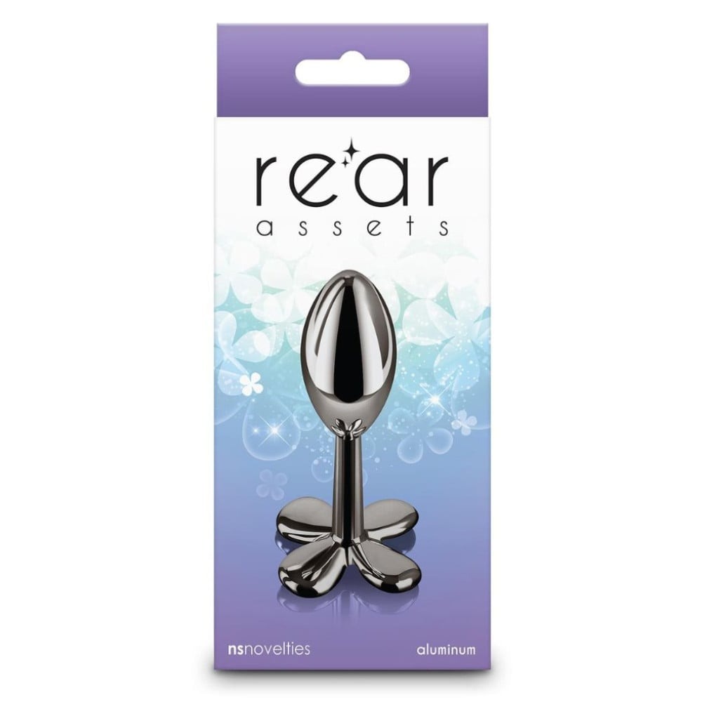 Анальная пробка металлическая NS Novelties Rear Assets Clover, черная